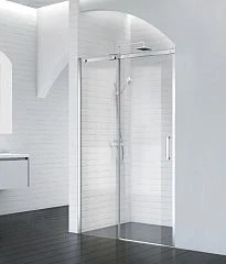 Душевая дверь в нишу BelBagno ACQUA-BF-1-120-C-Cr 120*198 L/R профиль хром с поддоном 120*90*3 белый матовый