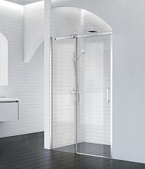 Душевая дверь в нишу BelBagno ACQUA-BF-1-140-C-Cr 140*198 L/R профиль хром с поддоном 140*90*3 белый матовый