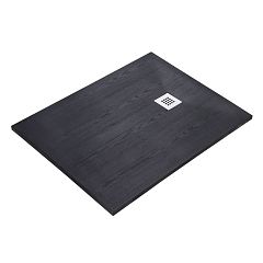 Душевой поддон WasserKRAFT Dill 61T07 120х90х3,5 черный матовый/текстура - дерево