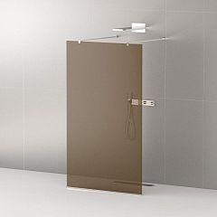 Душевая перегородка Cezares LIBERTA-L-2-110-120-BR-Cr Walk-in 110*120*195 L/R с возможностью двустороннего входа, стекло бронза, профиль хром без поддона