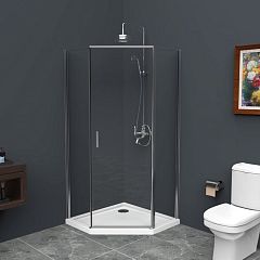 Душевой уголок BelBagno UNO-195-P-1-100-C-Cr 100*100*195 L/R без поддона