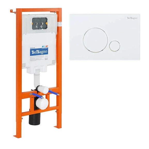 Система инсталляции для унитазов BelBagno BB002-80 клавиша смыва BB014-SR-BIANCO