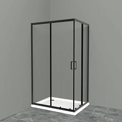 Душевой уголок BelBagno UNO-195-AH-2-120/90-C-NERO 120*90*198 L/R (с поддоном TRAY-AS-AH 120*90*3 черный матовый)