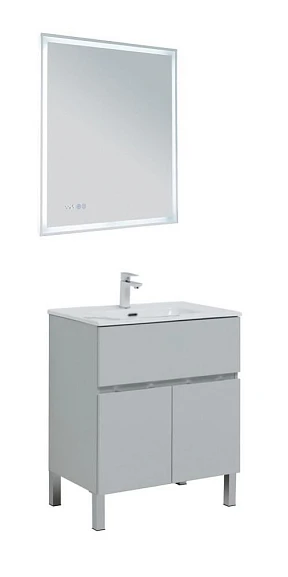 Комплект мебели Aquanet Алвита New 70 1 ящик, 2 дверцы, серый