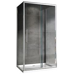 Душевой уголок ABBER Schwarzer Diamant П-образный AG30150H-S60-S60 150*60*195 L/R без поддона