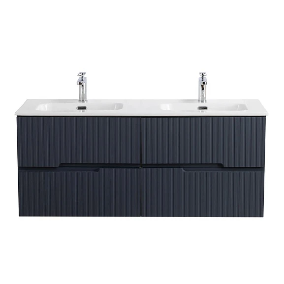 Тумба под раковину Cezares DUET-N 120 Grafito с четырьмя ящиками и двумя чашами