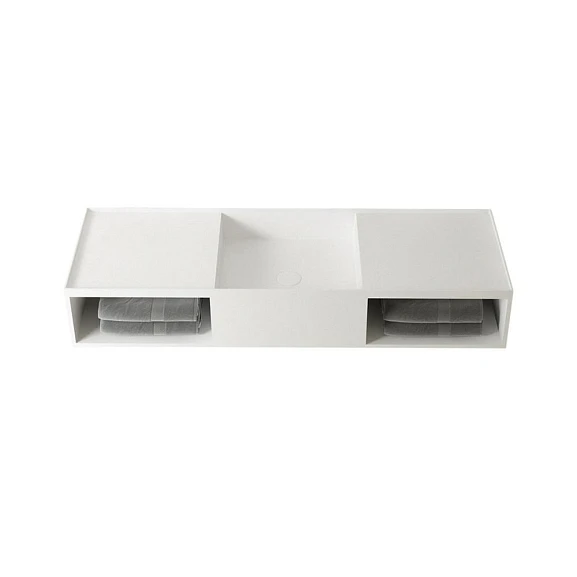 Раковина Vincea VWB-6S212MW 120*40 белая матовая с полками