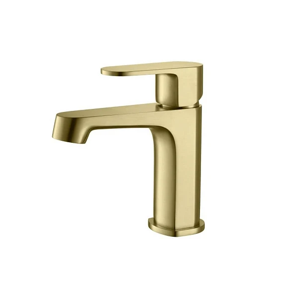 Смеситель для раковины Aquatek ОБЕРОН шлифованное золото