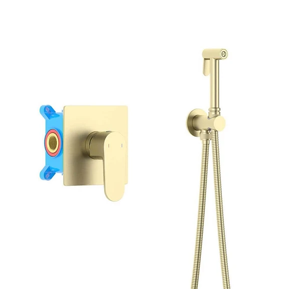 Комплект для гигиенического душа Aquatek ОБЕРОН шлифованное золото