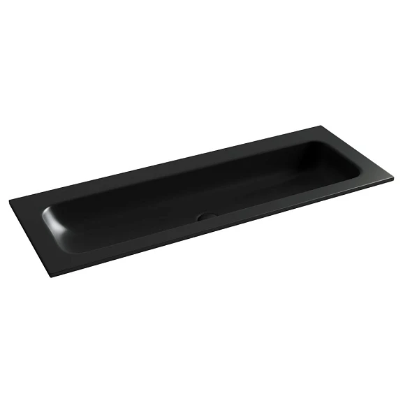 Встраиваемая раковина Ceramicanova Grace 121*45,7 без отверстия под смеситель черная матовая