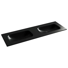 Встраиваемая раковина Ceramicanova Grace 141*45,7 с двумя чашами без отверстий под смеситель черная матовая Встраиваемая раковина Ceramicanova Grace 141*45,7 с двумя чашами без отверстий под смеситель черная матовая