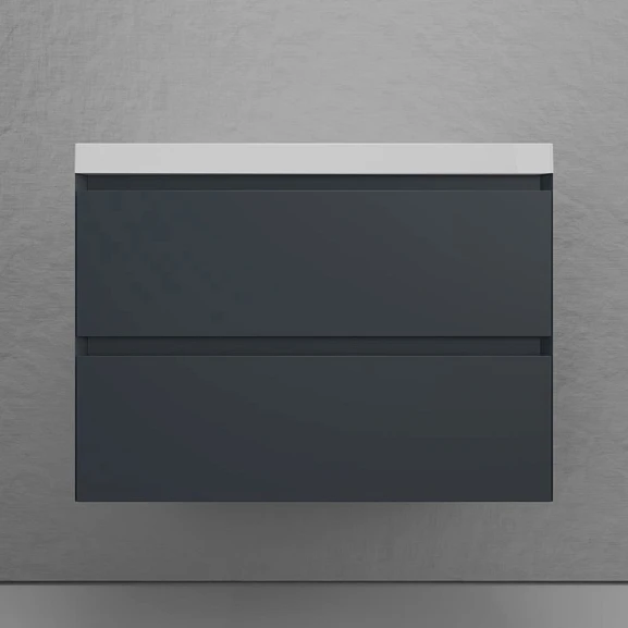 Тумба с раковиной Style Line Манхэттен 80 подвесная графит