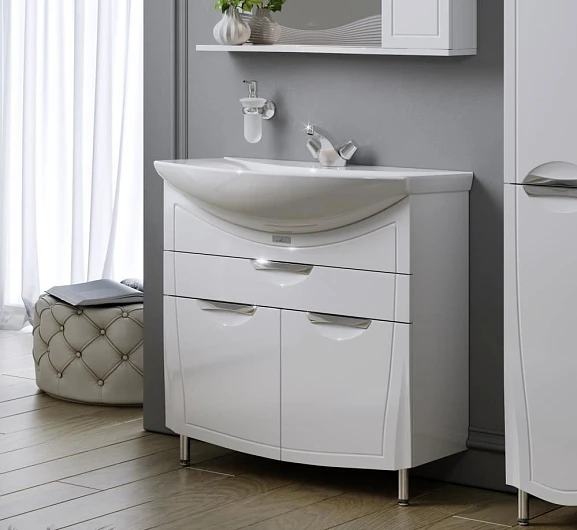 Тумба под раковину Alavann Monaco 80-01 белый глянец