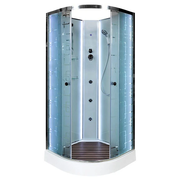 Душевая кабина AvaCan EM1580N 80х80х210 с LED-подсветкой и гидромассажем без крыши