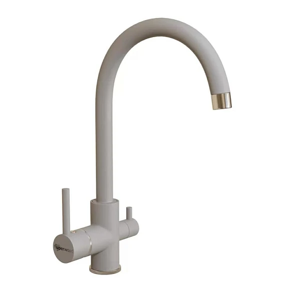 Смеситель Uperwood UPD-003-03 для кухни с функцией подключения фильтра серый/хром