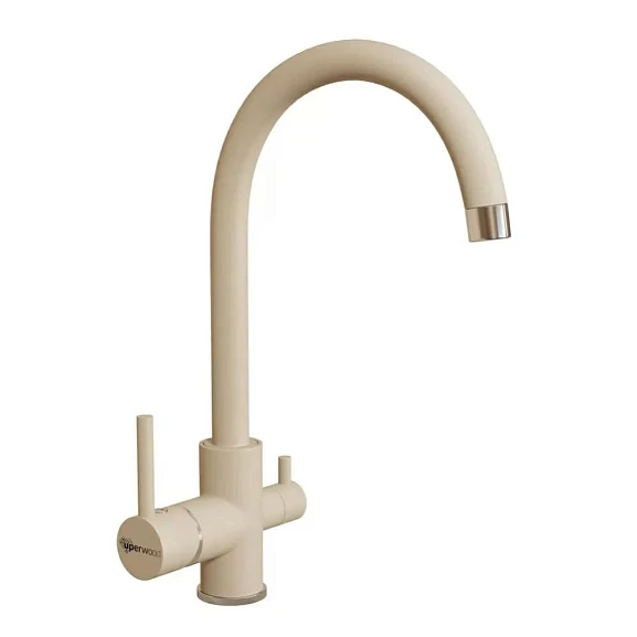 Смеситель Uperwood UPD-003-04 для кухни с функцией подключения фильтра бежевый/хром