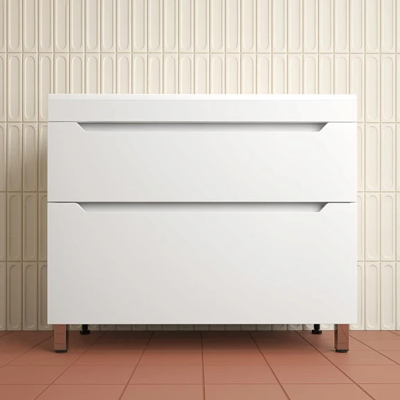 Тумба с раковиной Style Line Остин 100 напольная белая матовая