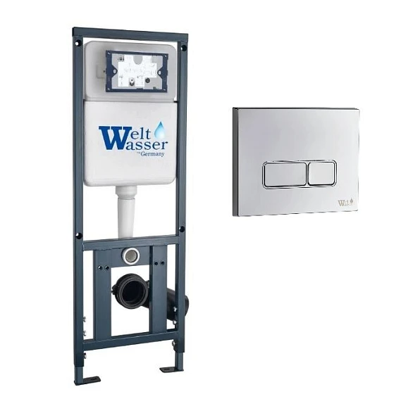 Система инсталляции для унитазов WeltWasser Marberg 410 клавиша хром глянец