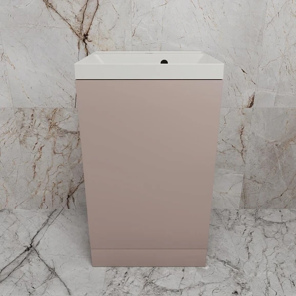 Тумба с раковиной Style Line Моно 50 L/R санд пудровый (раковина Asti 50*45 жасмин)