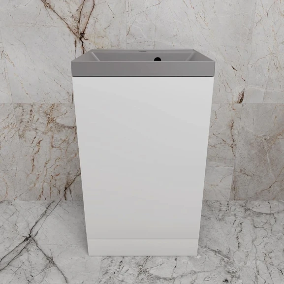 Тумба с раковиной Style Line Моно 50 L/R белый софт (раковина Asti 50*45 серый шелк)