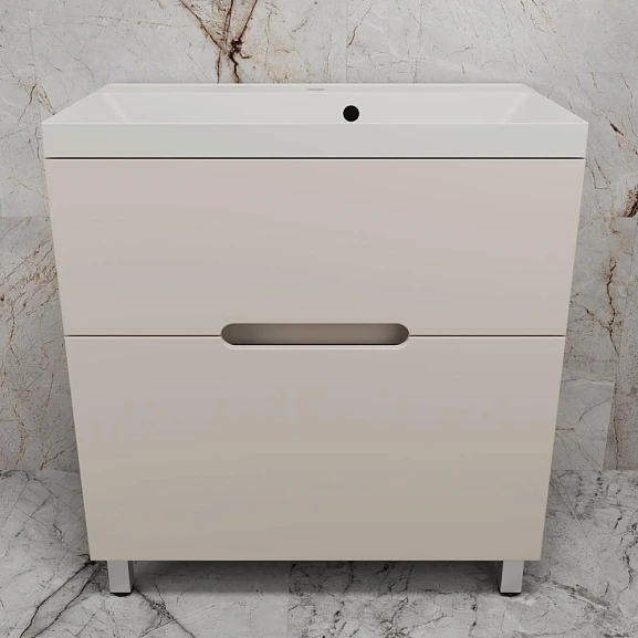 Тумба с раковиной Style Line Матис 80 напольная крем (раковина Asti 80*45 жасмин)