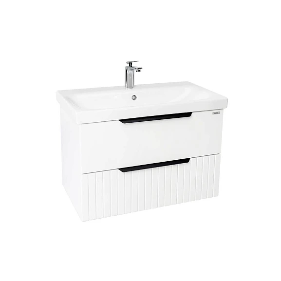 Тумба с раковиной Viant Сицилия VSIC80MDBEL-T2YP 80 подвесная белая матовая (раковина Moduo 80)