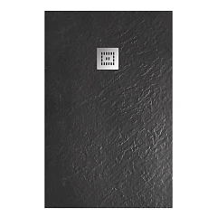 Душевой поддон BelBagno Uno 120*90*3,5 прямоугольный черный с сифоном и хромированной декоративной накладкой