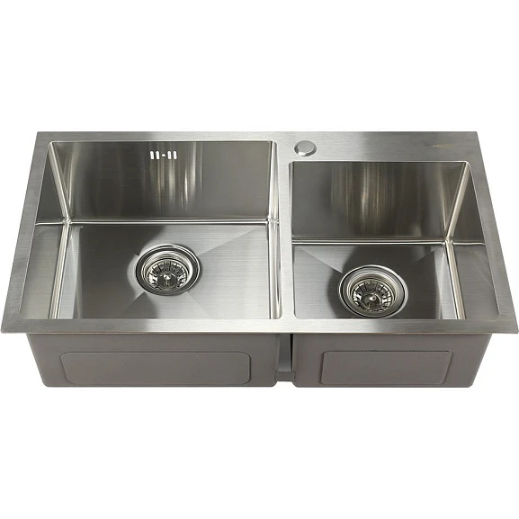 Кухонная мойка Melana ProfLine 78*43 двойная врезная прямоугольная сатин
