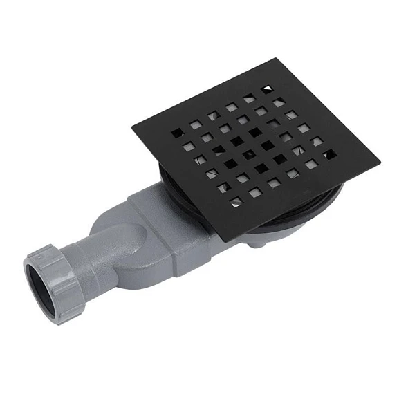Сифон для поддона BelBagno TRAY-AS-UNO-NO с черной матовой декоративной решеткой для поддонов UNO из искусственного мрамора