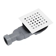 Сифон для поддона BelBagno TRAY-AS-UNO-BO с белой матовой декоративной решеткой для поддонов UNO из искусственного мрамора