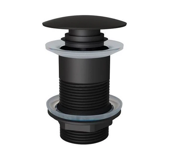 Донный клапан Knotlor BM9010BL click/clack 5/4" без перелива черный матовый