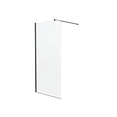 Душевая перегородка Knotlor Velum Ripple 100*200 профиль вороненая сталь без поддона