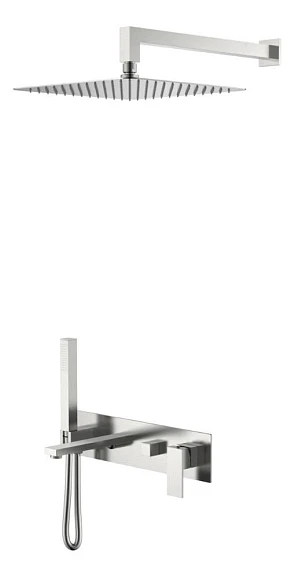 Душевой комплект Boheme Qubic 474-NB брашированный никель