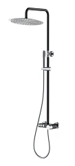 Душевая стойка Boheme Stick 128-BCR с изливом черная матовая/хром, ручка Diamond