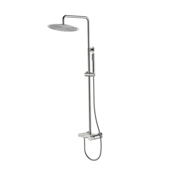 Душевая стойка Boheme Stick 128-NB.3 с изливом брашированный никель, ручка Linea