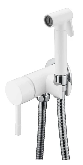 Гигиенический душ со смесителем Boheme Uno 467-WCR скрытый монтаж белый матовый/хром