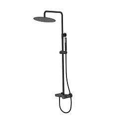 Душевая стойка Boheme Stick 128-BB.4 с изливом черная матовая, ручка Spirale