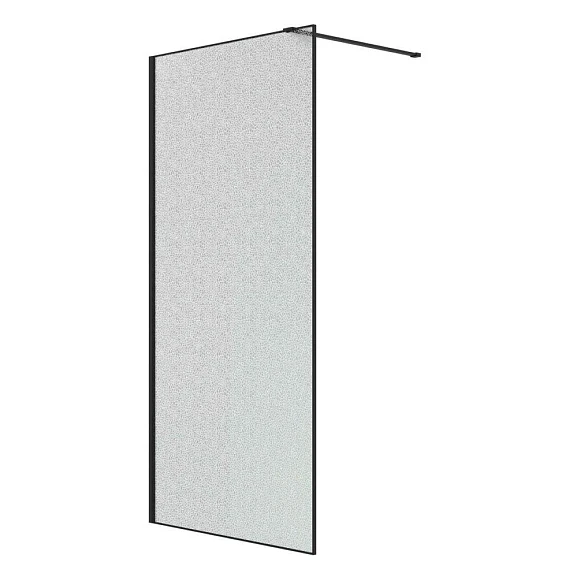 Душевая перегородка Niagara Nova Walk-in NG-781-10BLACK 100х200 L/R эффект битого стекла