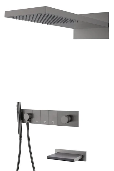 Душевой комплект Boheme Zodiac 132-2-GM с изливом графит