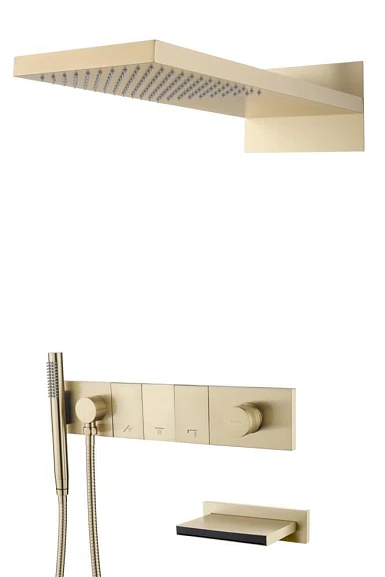 Душевой комплект Boheme Zodiac 132-2-G с изливом золото