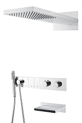 Душевой комплект Boheme Zodiac 133-2-CR с термостатом и изливом хром