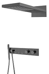 Душевой комплект Boheme Zodiac 133-SGM с термостатом графит глянец
