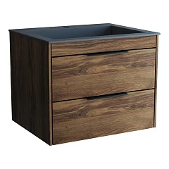 Тумба с раковиной Vincea Chiara 2D 60 дуб чарльстон (серая раковина)