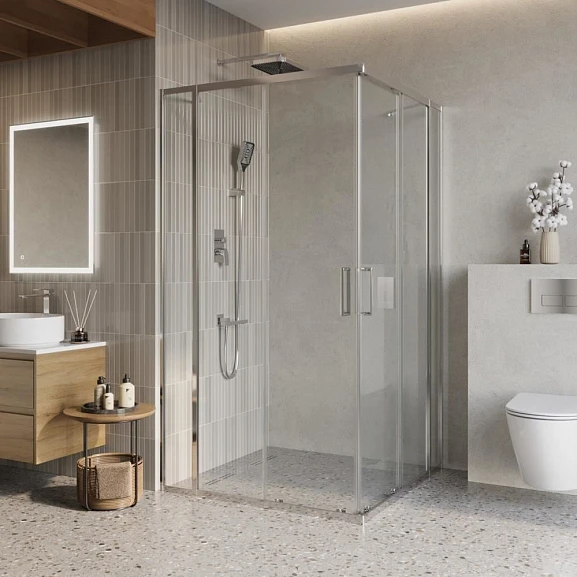 Душевой уголок BelBagno LUCE-A-22-100+30-C-Cr 130*130*195 без поддона