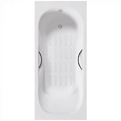 Чугунная ванна Delice Malibu 160х75 с отверстиями под ручки и антискользящим покрытием