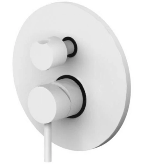 Смеситель Paffoni Light LIG019BO для ванны и душа на 3 выхода скрытый монтаж белый матовый