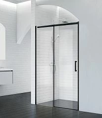 Душевая дверь в нишу BelBagno ACQUA-BF-1-120-C-NERO 120*195 L/R профиль черный без поддона