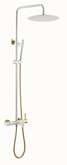 Душевая стойка Boheme Uno 468-WG с изливом белая матовая/золото