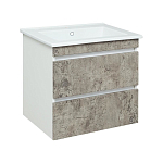 Тумба под раковину Runo Манхэттен 65 серый бетон/белый Тумба под раковину Runo Манхэттен 65 серый бетон/белый