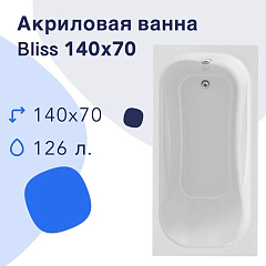Акриловая ванна Nir-Vanna Bliss 140х70 (комплект)